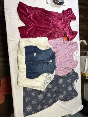 girls size 18 /18 plus  bundle 2 dress nwt romper nwt jean top dress is a 18 plu